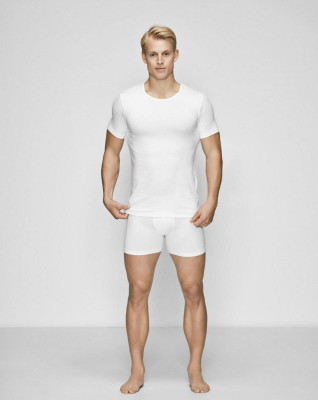 Økologisk bomuld, Undertrøje T-shirt o-neck, Hvid -JBS of Denmark Men