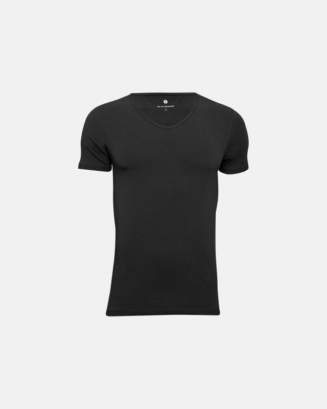 Økologisk bomuld, Undertrøje T-shirt v-neck, Sort -JBS of Denmark Men