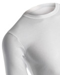 Økologisk bomuld, Langærmet T-shirt "Rib", Hvid -Dovre