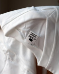 Økologisk bomuld, T-shirt v-neck "Jersey", Hvid -Dovre