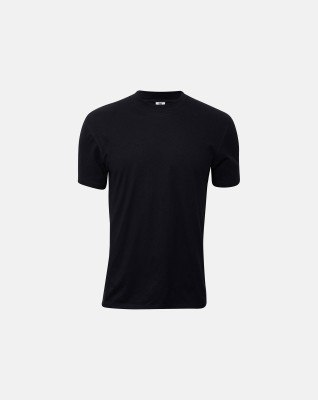 Økologisk bomuld, T-shirt v-neck "Jersey", Sort -Dovre