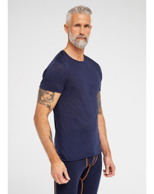 Økologisk uld, T-shirt, Navy -Dovre