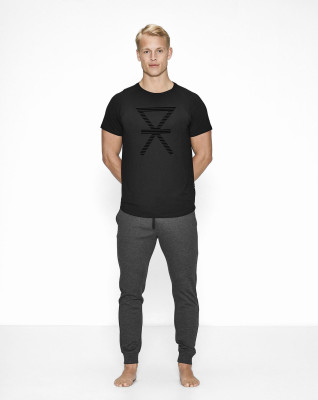 Bambus, T-shirt, Sort med print -JBS of Denmark Men