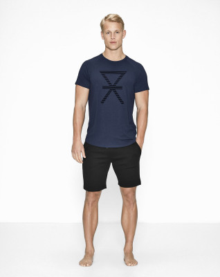 Bambus, T-shirt, Navy med print -JBS of Denmark Men