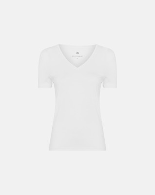 Bambus, V-hals, T-shirt, Hvid -JBS of Denmark Women