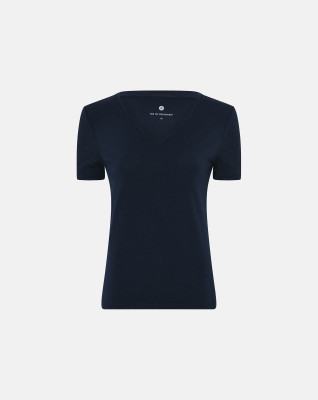 Bambus, V-hals T-shirt, Navy -JBS of Denmark Women