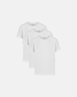 Økologisk bomuld, T-shirt, 3-pak, Hvid, Dreng -Claudio