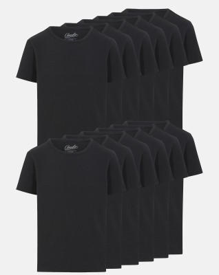 Økologisk bomuld, T-shirt, 12-pack, Sort, Dreng -Claudio