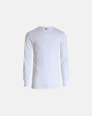 2-pack Økologisk bomuld, Langærmet T-shirt "Rib", Hvid -Dovre