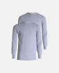2-pack Økologisk bomuld, Langærmet T-shirt "Rib", Lys grå - Dovre