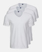 3-pack Økologisk bomuld, T-shirt, v-neck, hvid - Dovre