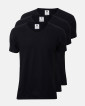3-pack Økologisk bomuld, T-shirt, v-neck, sort - Dovre