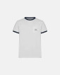 Økologisk bomuld, T-shirt "retro pocket", Hvid/Navy - Resteröds
