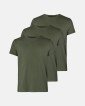 3-pack Bambus, T-shirt o-neck, Army - Resteröds