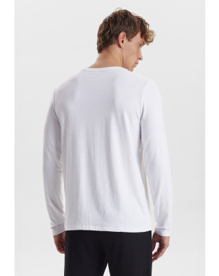 Bambus, Pyjamas T-shirt langærmet, Hvid -JBS of Denmark Men