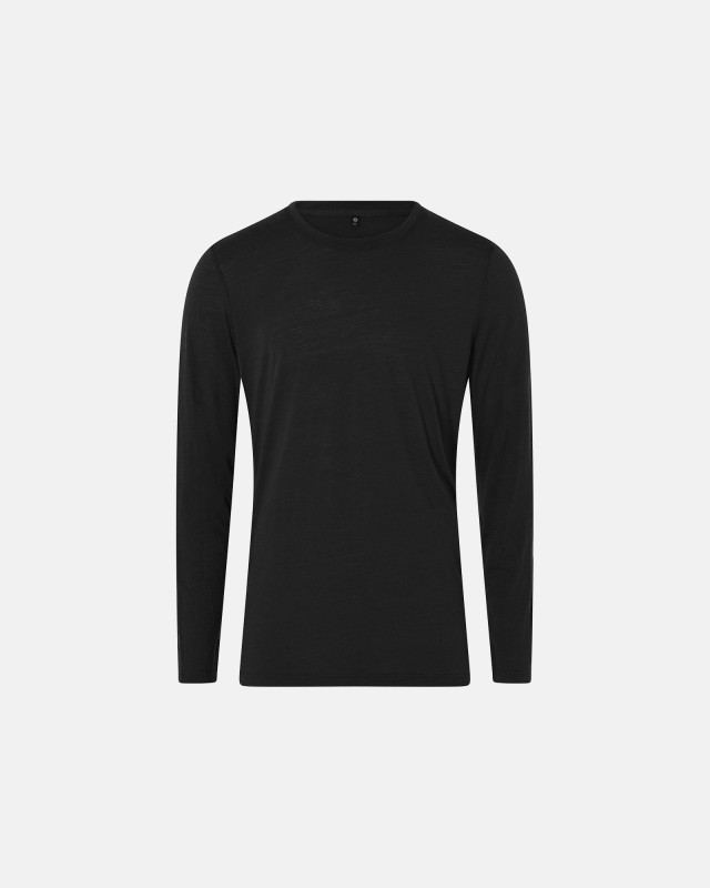 Økologisk uld, Langærmet T-shirt, sort -JBS of Denmark Men