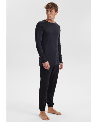 Økologisk uld, Langærmet T-shirt, sort -JBS of Denmark Men