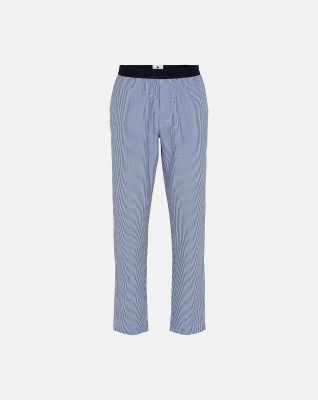 Økologisk bomuld, "Seersucker" Pyjamas bukser, Blå Stribet -JBS of Denmark Men