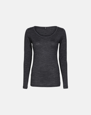 Økologisk uld, Langærmet t-shirt, Grå -JBS of Denmark Women