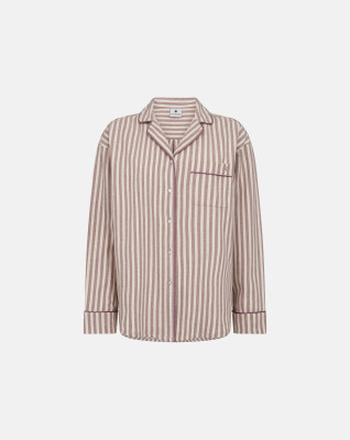 100% Økologisk bomuld, Pyjamaskjorte i flannel, Stribet rosa -JBS of Denmark Women